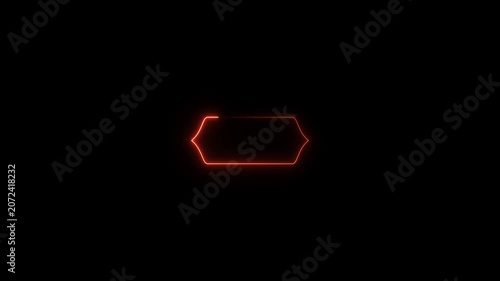 Glowing neon Islamic text frame icon animation,Glowing neon Islamic text frame icon video motion,Neon effect Islamic pattern frame icon animation.4k motion video .