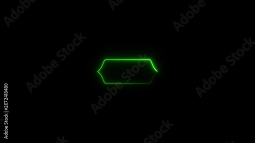 Glowing neon Islamic text frame icon animation,Glowing neon Islamic text frame icon video motion,Neon effect Islamic pattern frame icon animation.4k motion video .
