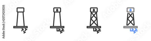 Photos The Ultimate fracking Styles with Variations Line of icon set vector illustratio