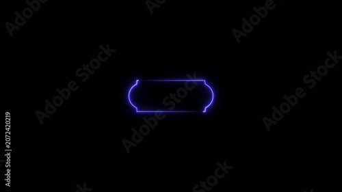 Glowing neon Islamic text frame icon animation,Glowing neon Islamic text frame icon video motion,Neon effect Islamic pattern frame icon animation.4k motion video .