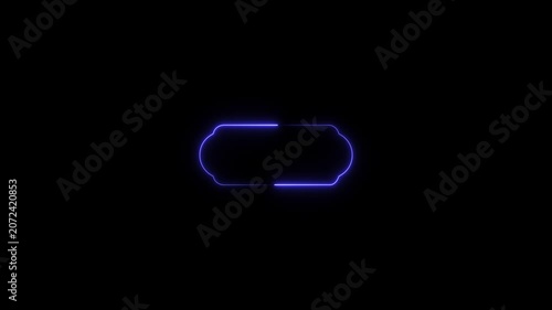 Glowing neon Islamic text frame icon animation,Glowing neon Islamic text frame icon video motion,Neon effect Islamic pattern frame icon animation.4k motion video .