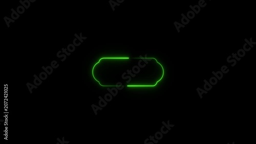 Glowing neon Islamic text frame icon animation,Glowing neon Islamic text frame icon video motion,Neon effect Islamic pattern frame icon animation.4k motion video .