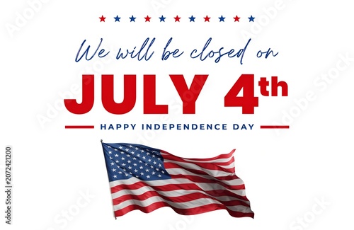We Will Be Closed Sign, Closed Sign, 4th of July Banner, Fourth of July Closed, Holiday Banner, Independence Day Background, July 4th Background, 4th of July Background, Parade Background,