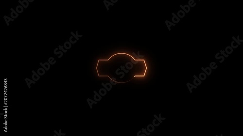 Glowing neon Islamic text frame icon animation,Glowing neon Islamic text frame icon video motion,Neon effect Islamic pattern frame icon animation.4k motion video .
