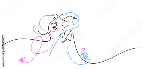 Photos man proposing marriage his girlfriend single line art