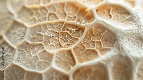 Antler bone porous grooves close up