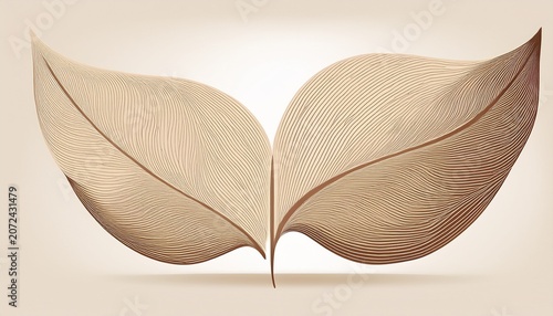 Beige Leaf Shape Element