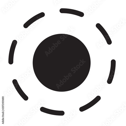 Abstract black dashed circle shape design element vector illustration isolated white background.
