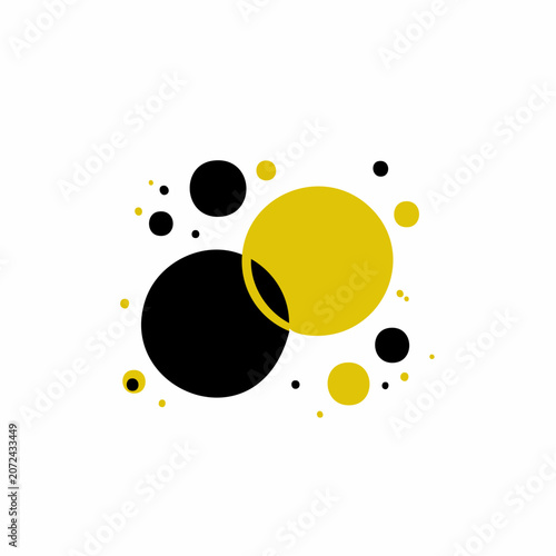 Abstract Black and Yellow Circles Pattern