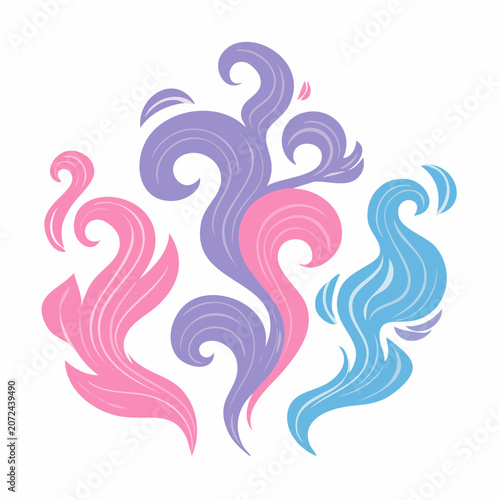 Abstract Swirls and Waves in Pastel Colors