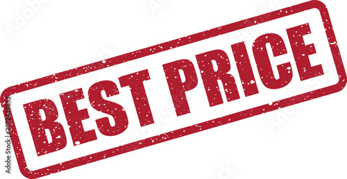 Best price red rubber ink stamp with a distressed texture indicating unbeatable value and affordability offers