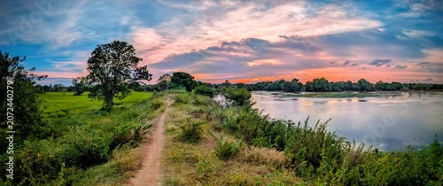 Panel kuchenny z motywem sunset over lake in Sri Lanka , 100% natural environment 