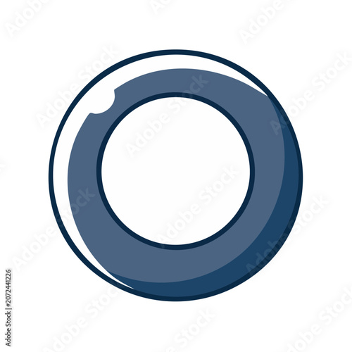 Flat blue ring vector icon