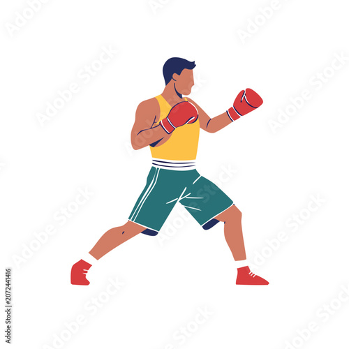 Flat vector illustration of a runner in sportswear
