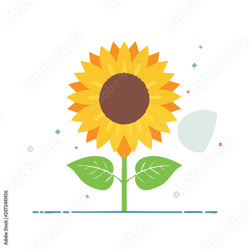 Flat vector illustration of a sunflower