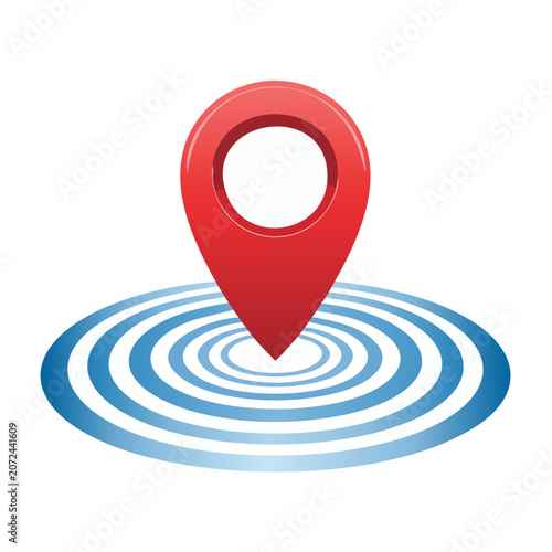 Red and blue sound wave vector icon