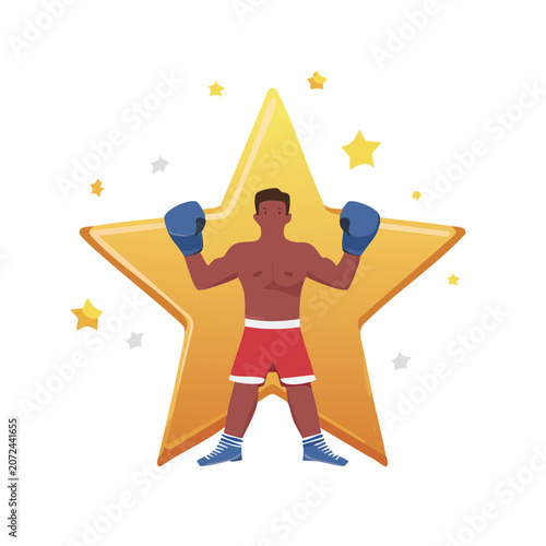 Vector superhero character in red cape and mask