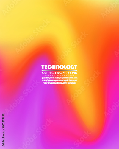 Bright gradient with hot temperature effect. Y2k aesthetic sunset sky background with bold gradation. Summer blur wallpaper backdrop with glow pattern and colorful ombre. Vector iridescent gradient