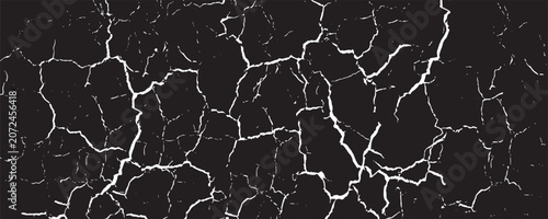 Obraz na płótnie Abstract Cracked Earth Surface Texture, Weathered Dry Land Pattern with Rough Fr