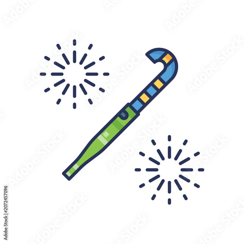 A festive illustration of a party blowout with colorful confetti and fireworks, symbolizing celebration and joy, suitable for event or party themes.