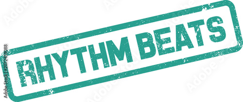 Rhythm Beats Distressed Stamp Design for Music and Dynamic Energy