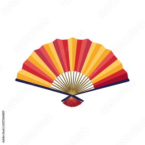 Flat vector illustration of a decorative fan