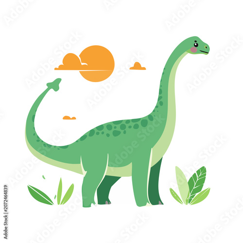 Flat vector illustration of a green cactus in pot