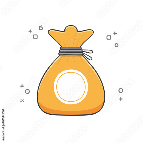 Orange vase with blue rim and white flower