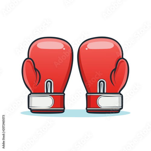 Red Boxing Gloves Vector Illustration