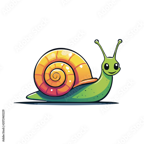 Cartoon snail with colorful shell illustration