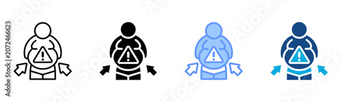 Visceral Obesity Icon Multiple Style Vector Illustration