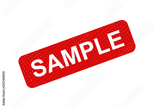 Konstfotografi Red vintage sample stamp with text isolated on transparent background