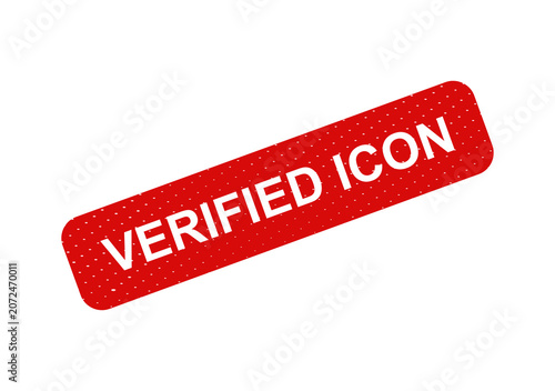 Red verified checkmark icon badge isolated on transparent background