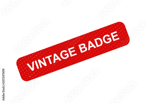 Red vintage badge with text isolated on transparent background