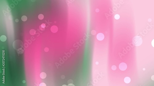 Gradient background with soft pink and green hues, featuring bright white spots and glowing circles. Ideal for vibrant backgrounds and abstract designs.