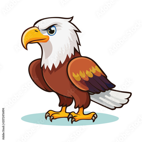 Cartoon Bald Eagle Vector Illustration