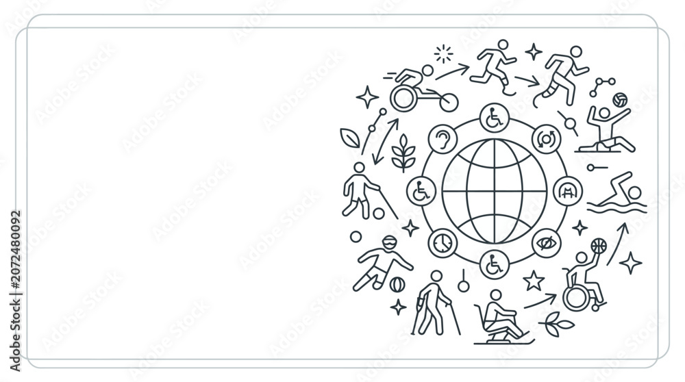 Fototapeta premium Abstract Floral Globe Network Vector Pattern with Gold Blue Sphere World Symbol and Star Elements on Black and White Background