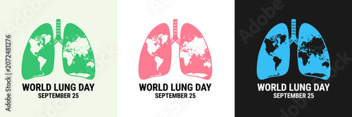 Konstfotografi World lung cancer day banner template, human lungs with linear stethoscope medic