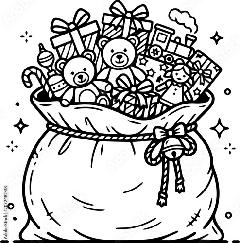 Christmas gift bag with toys