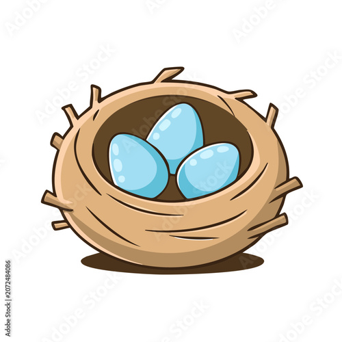 Flat vector eye icon with blue iris