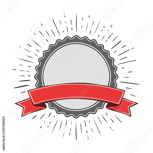 Red and gray rocket illustration side view