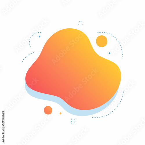 Abstract fluid shape with gradient colors and dotted lines