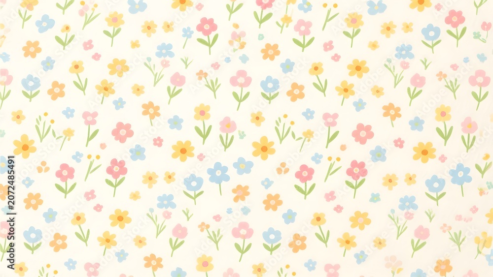 Fototapeta premium Seamless Tiny Wildflower Ditsy Pattern for Fabric and Wallpaper