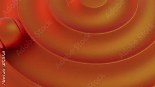 Warm Orange Gold Abstract Loop: Dynamic 3D Geometric Metallic Spheres in Motion | Abstract Loop Background