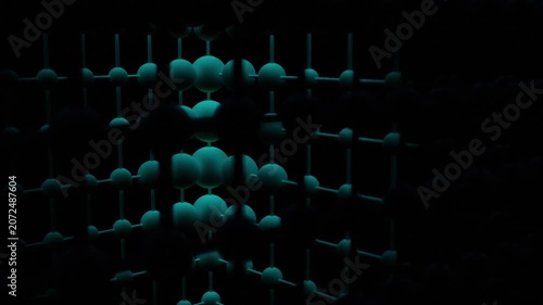 Teal Pulsating Balls: Abstract Loop Background with Dynamic Motion and Geometric Texture