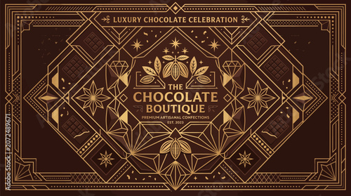 Luxury chocolate boutique art deco design