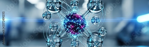 Futuristic Quantum Atomic Molecular Structure
