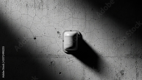 Security Motion Sensor on Cracked Concrete Wall