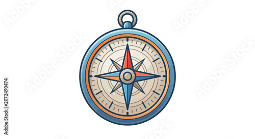 Vintage Nautical Compass Illustration