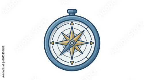 Vintage Navigation Compass Icon Illustration